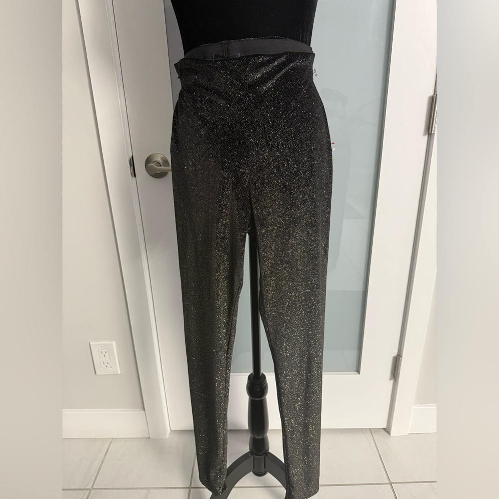 Black leggings with Gold Sparkle zara brand size medium NWT
